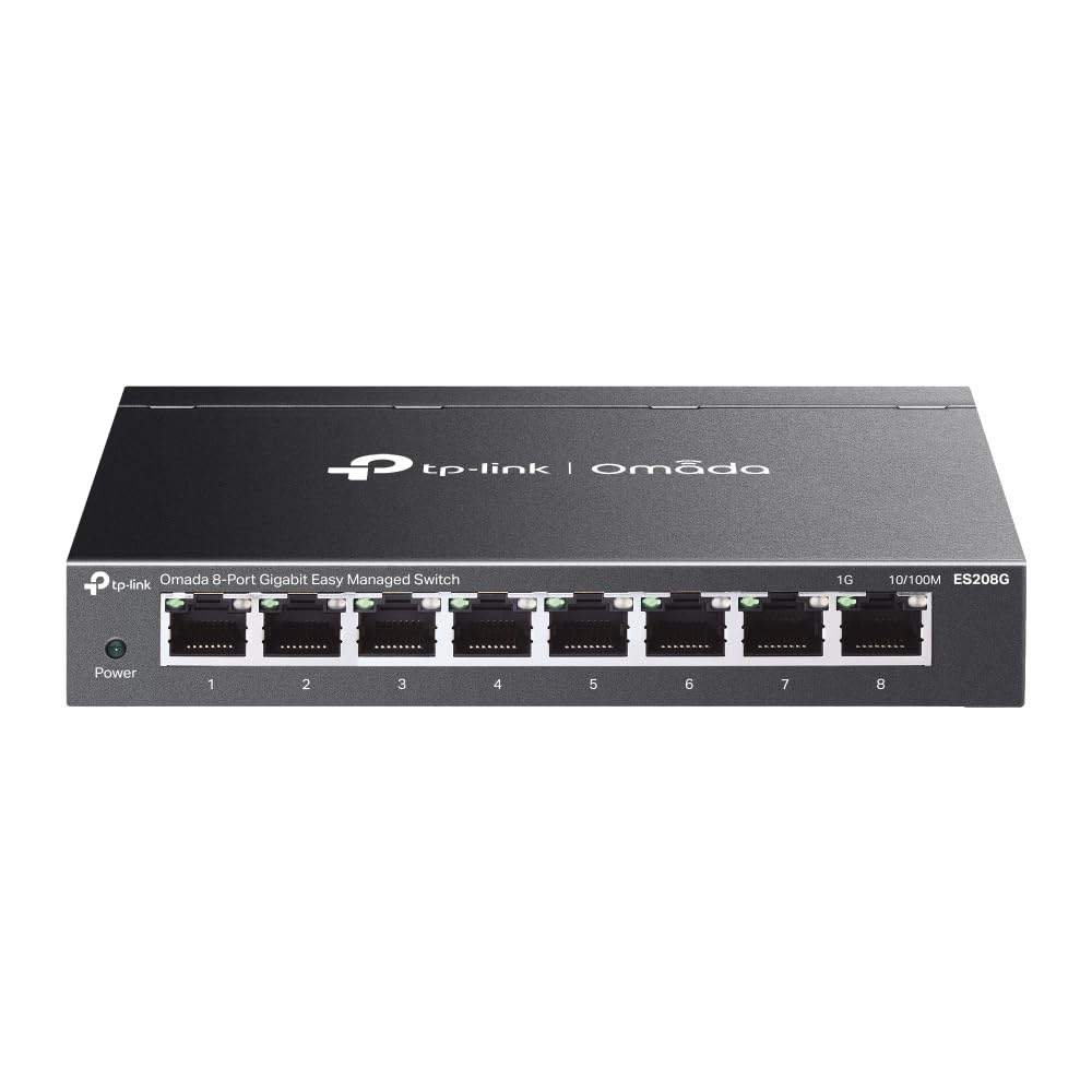 TP-Link Omada 8ポート ギガビット イージーマネージドスイッチ ギガビットポート コンパクトメタルケース ポートアイソレーション VLAN 自動ループ防止 IGMPスヌーピング クラウド一元管理 プラグアンドプレイ(ES208G)