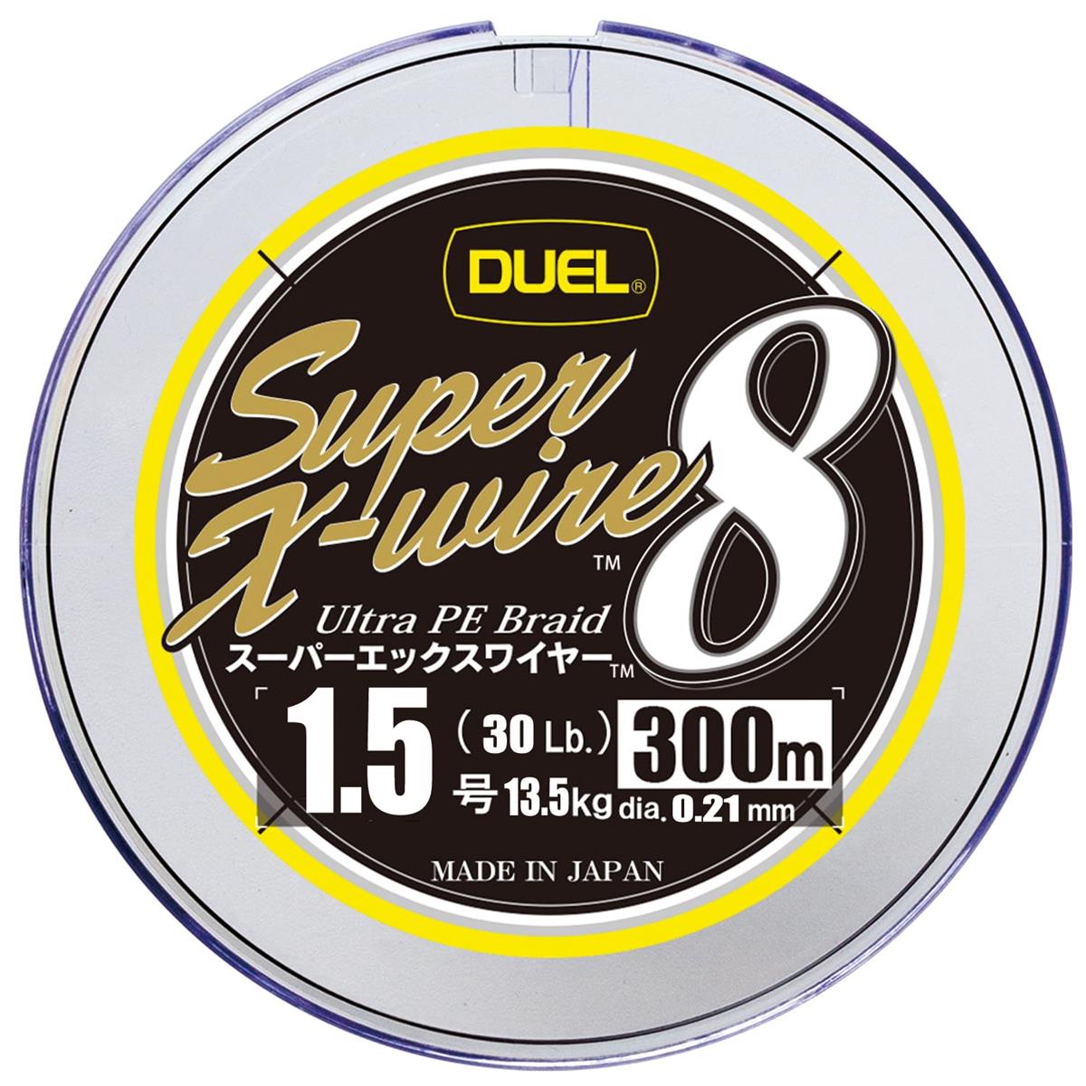 スタイル：300m/1.5号◆商品名：DUEL(デュエル) PEライン 釣り糸 スーパーエックスワイヤー8 【 ライン 釣りライン 釣具 高強度 高感度 】 1.5号 300m 5色/イエローマーキング H3619N-5CR新マーキングカラー登場! ! マイクロピッチ8ブレイデッド。強くてしなやかな「安定強度のある」PEライン。発売年・モデルイヤー: 2021部門名: ユニセックス大人新技術「H.I.P.製法(ヒートインテグレーションプロセス)」で原糸同士の密着度を高める事に成功! 今までのPEラインでは実現できなかった、ハリやコシそして耐摩耗性の向上や色落ちの軽減を可能にしました。