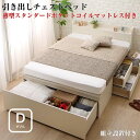 組立設置 国産 ワイド深型 引き出し チェストベッド 棚付き コンセント付き Lage ラージュ 薄型スタンダード ポケットコイル マットレス付き ダブル(3)