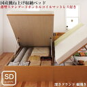 国産 跳ね上げ式ベッド 収納ベッド Clory クローリー 薄型スタンダード ボンネルコイル マットレス付き 縦開き セミダブル 深さグランド(3)