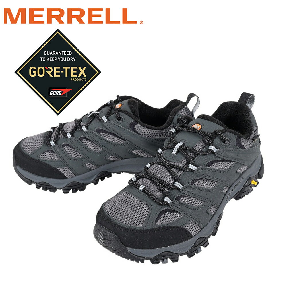 【1000円OFFクーポン対象 5/8迄】メレル（MERRELL）（メンズ）トレッキングシューズ ローカット 登山靴 MOAB 3 SYNTHETIC ゴアテックス ワイドワイズ 500243W GRANITE グラニット ビブラムソール