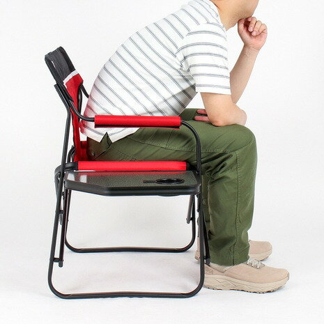 コールマン(Coleman) チェア 折りたたみ椅子 サイドテーブル付デッキチェアST レッド 2000017005バーベキュー キャンプ スチール 赤 レッド カップホルダー通販格安セール情報 楽天 通販
