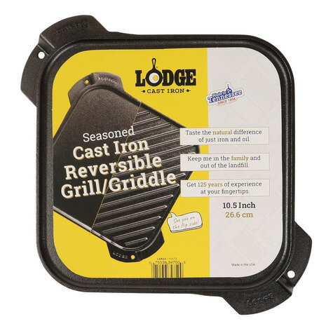 ●素材:鋳鉄●アメリカ合衆国製●サイズ:約26cm×27cm×1.9cm●LODGE ロッジ シングルバーナーグリドル LSRG3は120年余りの歴史があるLODGE(ロッジ)社のグリドル(焼き網)です。●フラットな鉄板とグリル面がリバーシブルになっているので食材で使い分けることができます。横幅27cmとガスコンロや炭火などで使いやすいサイズです。ヘリの部分が外側に出ているので持上げる際もグリップしやすいデザインです。●ロジックとはLODGE社の多年にわたる研究により、鉄鍋の使用に必要なシーズニング(慣らし処理)を行い、お届け後すぐにお料理ができるシリーズです。【商品の購入にあたっての注意事項】※一部商品において弊社カラー表記がメーカーカラー表記と異なる場合がございます。※ブラウザやお使いのモニター環境により、掲載画像と実際の商品の色味が若干異なる場合があります。※掲載の価格・製品のパッケージ・デザイン・仕様について、予告なく変更することがあります。あらかじめご了承ください。ロッジ LODGE エルブレス ヴィクトリア ビクトリア Victoria L-Breath アウトドア調理器具 グリル 鉄板 リバーシブル 両面 キッチン 調理 焼肉 パーティー アウトドア キャンプ BBQ バーベキュー ベランピング おうちキャンプ キャンプ用品 キャンプグッズ
