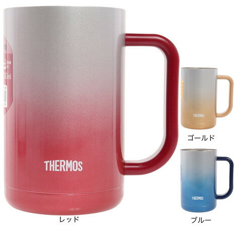 サーモス（THERMOS）（メンズ、レディース）食器 キャンプ アウトドア 真空断熱ジョッキ スパークリングレッド JDK-600C