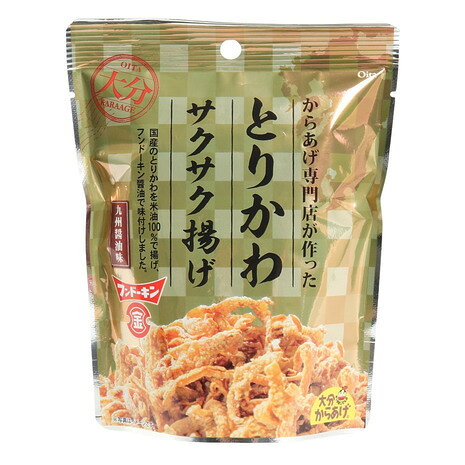 ●原材料:鶏皮(国産)、米油、デンプン、上用粉、鶏ガラスープ、塩、粉末醤油(醤油、デキストリン、食塩)、氷砂糖、焦がし醤油パウダー(醤油、デキストリン、醤油加工品)、酵母エキス、ホワイトペッパー/調味料(アミノ酸等)、甘味料(カンゾウ)、(一部に小麦、大豆・鶏肉を含む)●栄養成分表示(1袋30gあたり):エネルギー 158kcal/たんぱく質 6.3g/脂質 9.3g/炭水化物 12.2g/食塩相当量 0.9g●容量:30g●名称:鶏皮のからあげ●メーカー名:株式会社大分からあげ●生産国:日本●国産のとりかわをこめ油100%で揚げ、フンドーキン醤油で味付けしました。●九州醤油味【返品・注意事項について】※食料品につき、ご注文後の返品・交換はお受けできません。※賞味期限・消費期限は2か月以上の商品をお届けいたします。ご購入時の期限指定はできません。【商品の購入にあたっての注意事項】※一部商品において弊社カラー表記がメーカーカラー表記と異なる場合があります。※ブラウザやお使いのモニター環境により、掲載画像と実際の商品の色味が若干異なる場合があります。※掲載の価格・製品のパッケージ・デザイン・仕様について、予告なく変更することがあります。あらかじめご了承ください。ケーアンドケー K&K エルブレス ヴィクトリア ビクトリア Victoria L-Breath キャンピング小物 キャンプ小物 アクセサリー 食品 アウトドア レジャー キャンプ キャンプ用品 キャンプグッズ