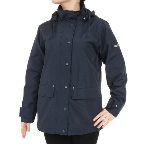 エーグル（AIGLE）（レディース）アウター ジャケットゴアテックス フーデッドジャケット ZBFAG79-001 ネイビー 収納袋付