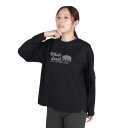 ホールアース(Whole Earth)(レディース)長袖 BEAR Tシャツ WE2TDZ53 BLK ブラック 速乾