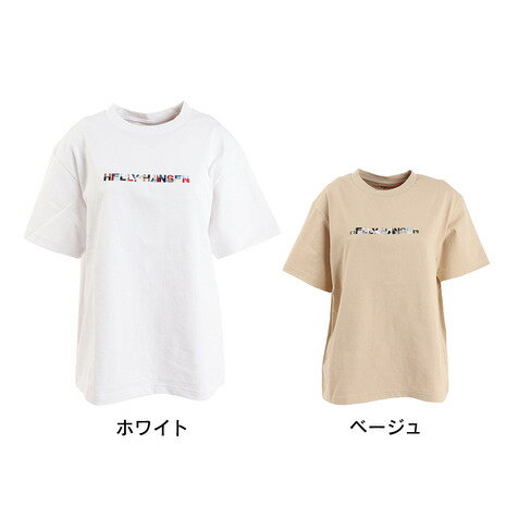【7/5限定 エントリー＆対象3店舗買回りで最大P10倍】ヘリーハンセン（HELLY HANSEN）（レディース）半袖Tシャツ ショートスリーブ エンブロイダリー ロゴティー HE62325のサムネイル