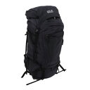 ジャックウルフスキン(JackWolfskin)(メンズ、レディース)大容量 65+10L レインカバー内蔵 撥水 リュック 大型 DENALI デナリ MEN 2010061-6350 ブラック