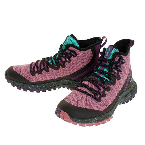 メレル（MERRELL）（レディース）アウトドアシューズ トレッキングシューズ 登山靴 ブラバーダ ミッド ウォータープルーフ 034232 PEACOCK 348g 防水 登山