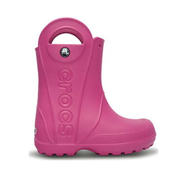 クロックス（crocs） 【ポイント15倍】【多少の傷汚れありの為大奉仕】12803 handle it rain boot kids ハンドル イット レイン ブーツ キッズ Fuchsia （Jr）