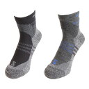 サロモン(SALOMON)(メンズ、レディース)ソックス 靴下 X ULTRA ACCESS クルー 2足組 LC2082900 ブラック×グレー
