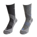 サロモン(SALOMON)(メンズ、レディース)ソックス 靴下 X ULTRA ACCESS クルー 2足組 LC2083200 ブラック×グレー
