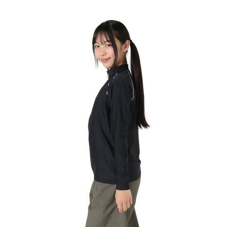 フットマーク（FOOTMARK）（キッズ）ジュニア スクール水着 ラッシュガード 長袖 パーカー 0242307BLK ブラック 3