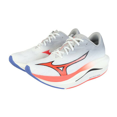 MIZUNO - ミズノ（MIZUNO）（メンズ）ランニングシューズ 部活 ウエーブ リベリオン フラッシュ 3 ホワイト レッド J1GC253501