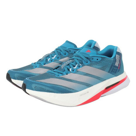 アディダス（adidas）（レディース）ランニングシューズ トレーニングシューズ 部活 アディゼロ ボストン 13 ブルー OPU27-JR4867 スニーカー
