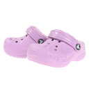 クロックス（crocs）（キッズ）ジュニアサンダル バヤ ラインド クロッグ トドラー パープル 207501-5Q5-2022 ボア レジャー アウトドア サボサンダル