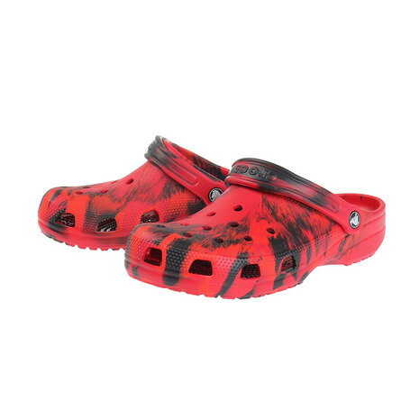 クロックス（crocs）（メンズ）スポーツサンダル クラシック マーブル クロッグ レッド ブラッグ 206867-6EO-2023 シャワサン レジャー 軽量