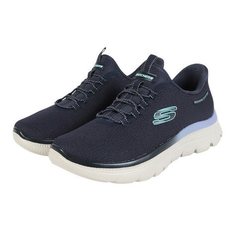 【ポイント最大10倍キャンペーン・要エントリー 4/1 0:00 - 4/1 23:59】スケッチャーズ（SKECHERS）（レディース）カジュアルシューズ スリップインズ サミット プラス シマーリング ストリッド ネイビー 150619-NVY