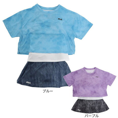 フィラ（FILA）｜フィラ（FILA）（キッズ）水着 3点セット 子供 女の子 タンキニ 半袖 Tシャツ ショ...