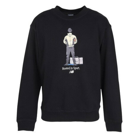 【ポイント最大10倍キャンペーン・要エントリー 3/4 20:00 - 3/11 1:59】ニューバランス（new balance）（メンズ）QTM フットボールルーテッドイン スポーツ クルーネック スウェットシャツ MT53680BK