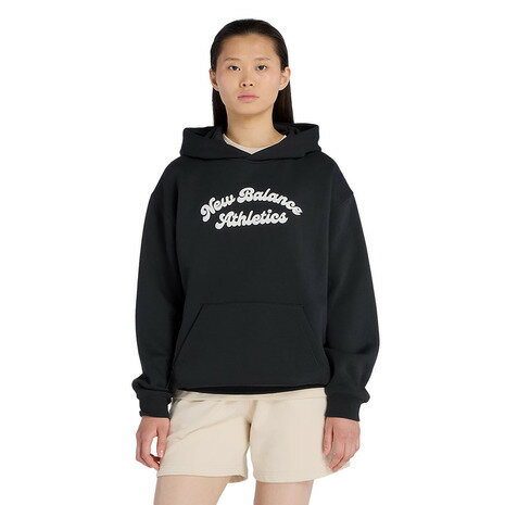 ニューバランス（new balance）（レディース）リニアヘリテージ フリース ロングフーディー WT53509BK