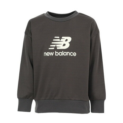 【全商品対象ポイント10倍キャンペーン・要エントリー 3/1(日)限定】ニューバランス（new balance）（キッズ）ジュニア ライトスウェットクルーネック ABT55561BLK
