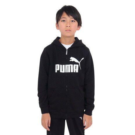 プーマ（PUMA）（キッズ）パーカー スウェット ESS ビッグロゴ フーデッドジャケット 848437 01 BLK