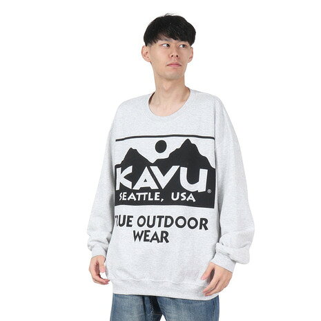 【ポイント最大10倍キャンペーン・要エントリー 3/4 20:00 - 3/11 1:59】カブー（KAVU）（メンズ）スウェット トレーナー ビックロゴスウェット 19823038023009 グレー LLサイズ