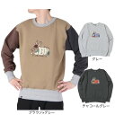 クリフメイヤー(KRIFF MAYER)(メンズ)サガラ刺繍 スウェット トレーナー キャンプラビット コットン100%裏起毛 クルーB 2323106