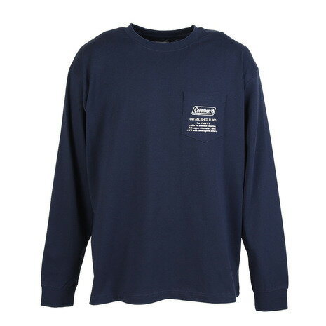 【全商品対象ポイント10倍キャンペーン・要エントリー 3/1(日)限定】コールマン（Coleman）（メンズ）長袖 天竺バックプリントTシャツ X5551A NVY