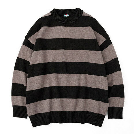 【全商品対象ポイント10倍キャンペーン・要エントリー 3/1(日)限定】カブー（KAVU）（メンズ）ボーダーニット セーター 19823012 ブラックグレー