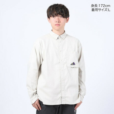 ニューバランス（new balance）（メンズ）長袖シャツ MT1996 テックフランネルボタンシャツ AMT35017TWF ベージュ 吸汗速乾 UVカット