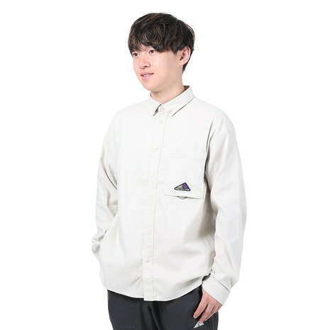 ニューバランス（new balance）（メンズ）長袖シャツ MT1996 テックフランネルボタンシャツ AMT35017TWF ベージュ 吸汗速乾 UVカット