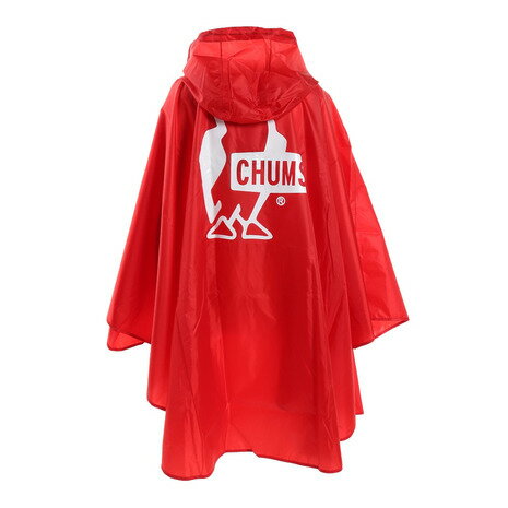 [チャムス] レインポンチョ Booby Logo Rain Poncho Red