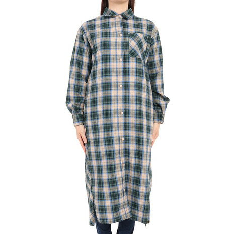 クリフメイヤー（KRIFF MAYER）（レディース）ワンピース 長袖 ビエラシャツワンピース 2315803L-65:GREEN グリーン