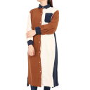 クリフメイヤー(KRIFF MAYER)(レディース)ワンピース 長袖 ビエラシャツワンピース 2315803L-90:MULTI-COL ブラウン×ネイビー