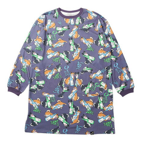 ゴースローキャラバン（GOSLOWCARAVAN）（レディース）寝るまで気持ちいい総柄スムースワンピース 356116 PPL