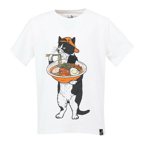 ゴースローキャラバン（GOSLOWCARAVAN）（キッズ）ジュニア 中華そば猫 Tシャツ 341924 WHT