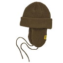キウ(Kiu)(メンズ、レディース)ニット帽 ニットキャップ 2WAY YARN イヤーフラップビーニー K381-906 カーキ 汚れにくい