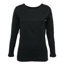 クー(Coo.)(レディース)ヒートクロス 厚手クルー 長袖アンダーシャツ 892CO3GC0034 BLK 防寒
