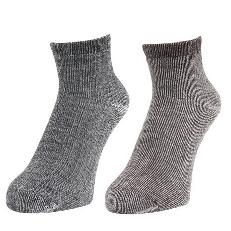 クー（Coo.）（メンズ）3層 アンクル丈 ソックス 2足組 894Q4GSA0087 BRN 吸湿 発熱