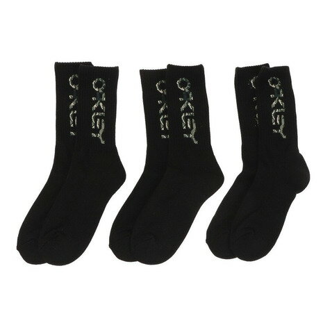 オークリー（OAKLEY）（メンズ）B1B Socks 2.0 3足組 FOS900277-02E.M 23-25cm 26-29cm 黒