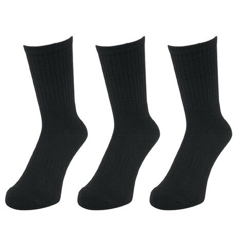 クー（Coo.）（メンズ）ヒートクロス クルーソックス 3足組 894Q4GSA0069 BLK 黒 25-28cm 抗菌防臭