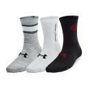 アンダーアーマー(UNDER ARMOUR)(レディース)エッセンシャル ノベルティ クルー ソックス 3足組 1382942 101
