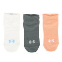 アンダーアーマー(UNDER ARMOUR)(レディース)ノーショー ソックス 3足組 1359233 963