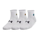 アンダーアーマー(UNDER ARMOUR)(レディース)エッセンシャル ノベルティ クオーター ソックス 3足組 1384025 102 白