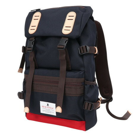 マキャベリック（MAKAVELIC）（メンズ、レディース）DOUBLE BELT ADMIX デイパック リュックサック 312410101NAVY 19L ネイビー