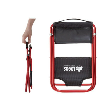 ロゴス(LOGOS) アウトドア チェア 折りたたみ椅子 7075トレックチェア(背付) 73160277 バーベキュー キャンプ 超々ジュラルミン 黒 ブラック 軽量 (メンズ、レディース)