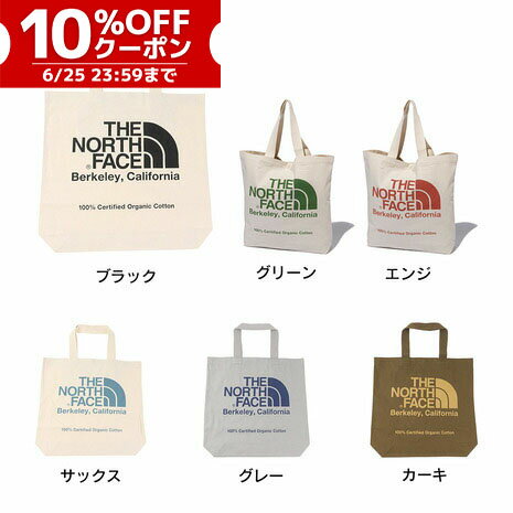 【10%OFFクーポン対象 6/25迄】ノースフェイス（THE NORTH FACE）（メンズ、レディース、キッズ）アウトドア ショッピング オーガニックコットン トートバッグ NM82260